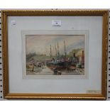 C. Christopher Smith - Whitby Harbour, watercolour, signed and dated 1887, 17.5cm x 25cm, within a