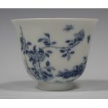 A Chinese blue and white porcelain 'month' wine cup, mark of Kangxi but later, delicately potted