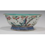 A Chinese famille rose porcelain octagonal bowl, mark of Tongzhi and possibly of the period, the