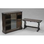 A 20th century Old Charm oak bookcase, height 88cm, width 93cm, together with an oak rectangular