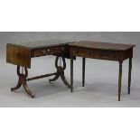 A Victorian mahogany bowfront side table fitted with two frieze drawers, on ring turned tapering