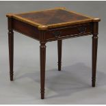 A 20th century George III style mahogany occasional table, the top crossbanded in satinwood above