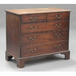 A George III mahogany chest of two short and three long drawers, on bracket feet, height 92cm, width