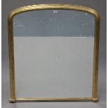 A 20th century Victorian style gilt arched overmantel mirror, 124cm x 114cm.Buyer’s Premium 29.4% (