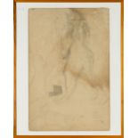 William Orpen - Study for The Holy Well, pencil drawing, squared for transfer, signed and