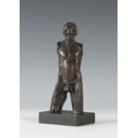 Keith Vaughan - Torso of a Male Nude, brown patinated cast bronze, signed with cast initials and