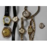 A Mu Du gold cased lady's wristwatch, detailed '18K 0,750', on an expanding metal bracelet, a