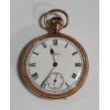 A Waltham 9ct gold cased keyless wind open-faced gentleman's pocket watch, the lever movement