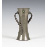 A Liberty & Co 'Tudric' pewter twin-handled vase, attributed to Oliver Baker, model number '030',