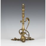 An Arts and Crafts cast bronze table lamp in the manner of William Arthur Smith Benson, the knop