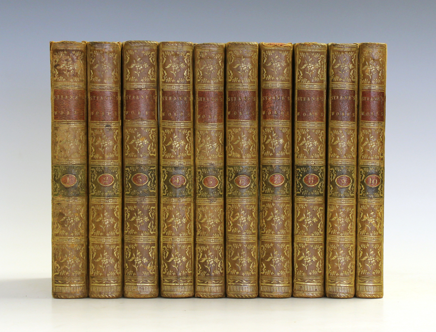 BINDINGS. - Laurence STERNE. The Works. London: 1780. 10 vols., 8vo (177 x 109mm.) 10 engraved