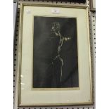 German School - Nude Female Dancer, 20th century lithograph, indistinctly signed in pencil, 37cm x