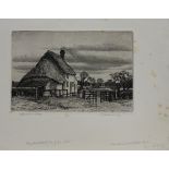 Stanley Roy Badmin - 'Oxfordshire Cottage', 20th century monochrome etching, signed, titled and