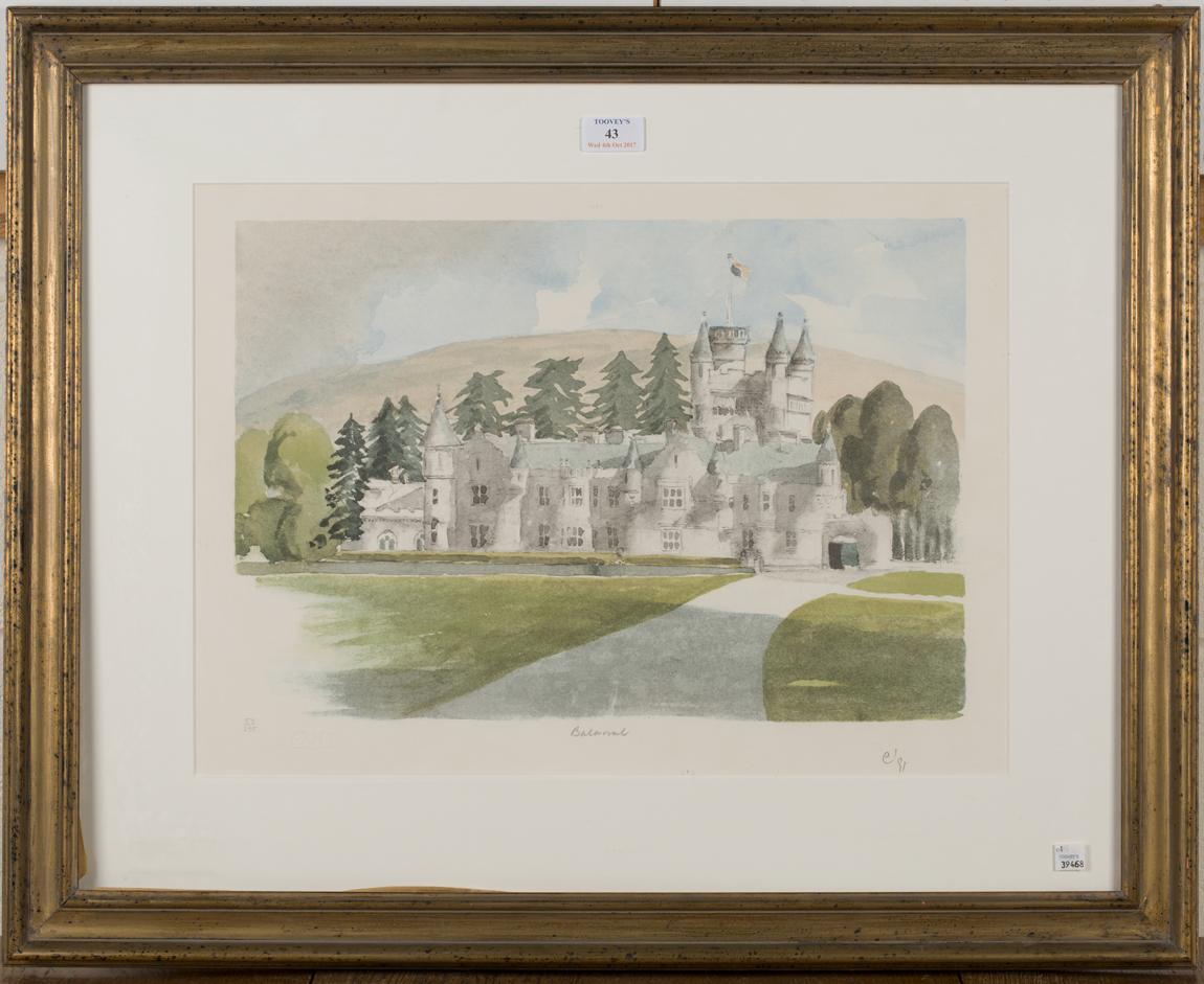 Charles, H.R.H. Prince of Wales - 'Balmoral', colour lithograph, signed with initial, titled, - Image 2 of 2