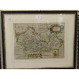 W. Hole - 'Comitatus Bercheriae vulgo Barkshyre' (Map of Berkshire), engraving with later colour,