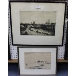 Frank Potter - 'Waterloo Bridge', early 20th century etching, signed in pencil recto, titled to