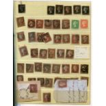 A Tower album of Great Britain stamps from six 1840 1d black, used, 1841 1d red brown and sixteen 2d