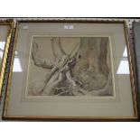 Edward Hurst - Tree Study, watercolour, signed and dated '66, 26cm x 32cm, within a gilt frame.