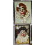 Hal Brooks, after Leon Franks - Clown, 20th century oil on board, signed and dated '00, 37.5cm x