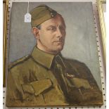 Ernest Llewellyn Hampshire - Portrait of a Man in Army Uniform, oil on canvas, signed and dated