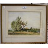 William Tatton Winter - Two Figures in a Field, watercolour, signed, 24cm x 33cm, together with a