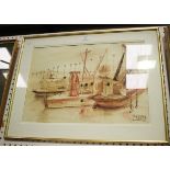 John Skelton - 'Naval Graveyard, Portsmouth', watercolour, pen and ink, signed, titled and dated