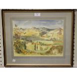 John Hawkesworth - Landscape Scene, watercolour with ink, signed, indistinctly titled and dated