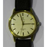 An Omega Seamaster 30 gilt metal fronted and steel backed gentleman's wristwatch, the signed