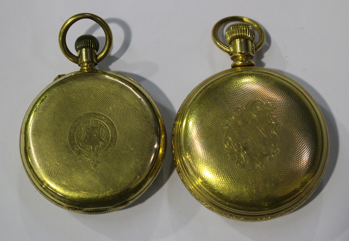 An American Waltham Watch Co gilt metal cased keyless wind open-faced pocket watch, the signed - Image 2 of 2