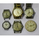 A Tavannes steel cased gentleman's wristwatch, three gentlemen's wristwatches, comprising Favre-