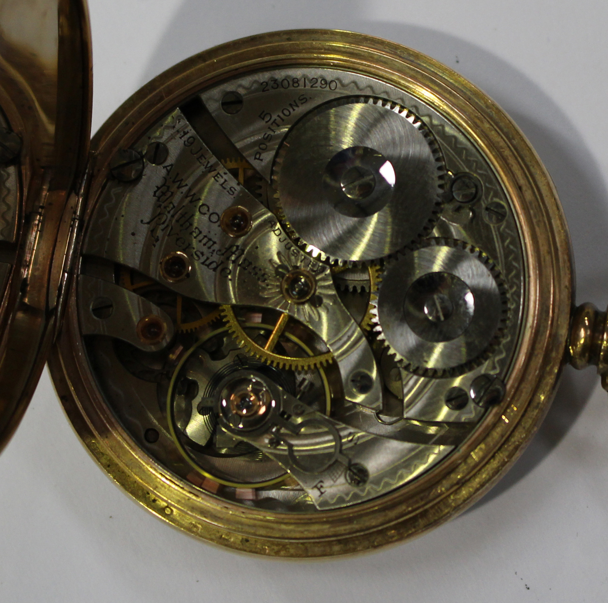 A Waltham 9ct gold keyless wind open-faced gentleman's pocket watch, the jewelled lever movement - Image 2 of 4