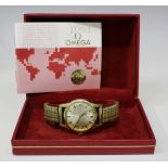 An Omega Constellation Automatic gilt metal fronted and steel backed gentleman's wristwatch, the