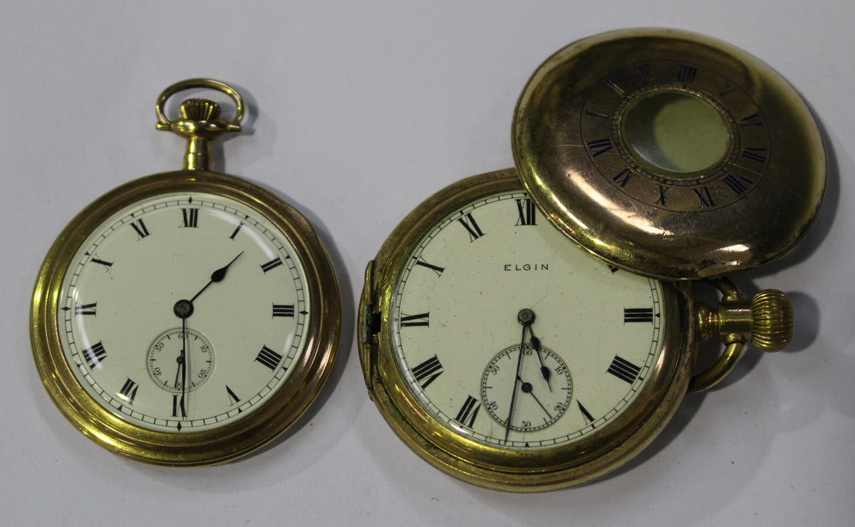 An American gilt metal cased keyless wind open-faced dress watch, the jewelled lever movement - Image 2 of 3