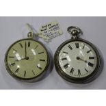 A silver cased keywind open-faced gentleman's pocket watch, the gilt fusee movement with a verge