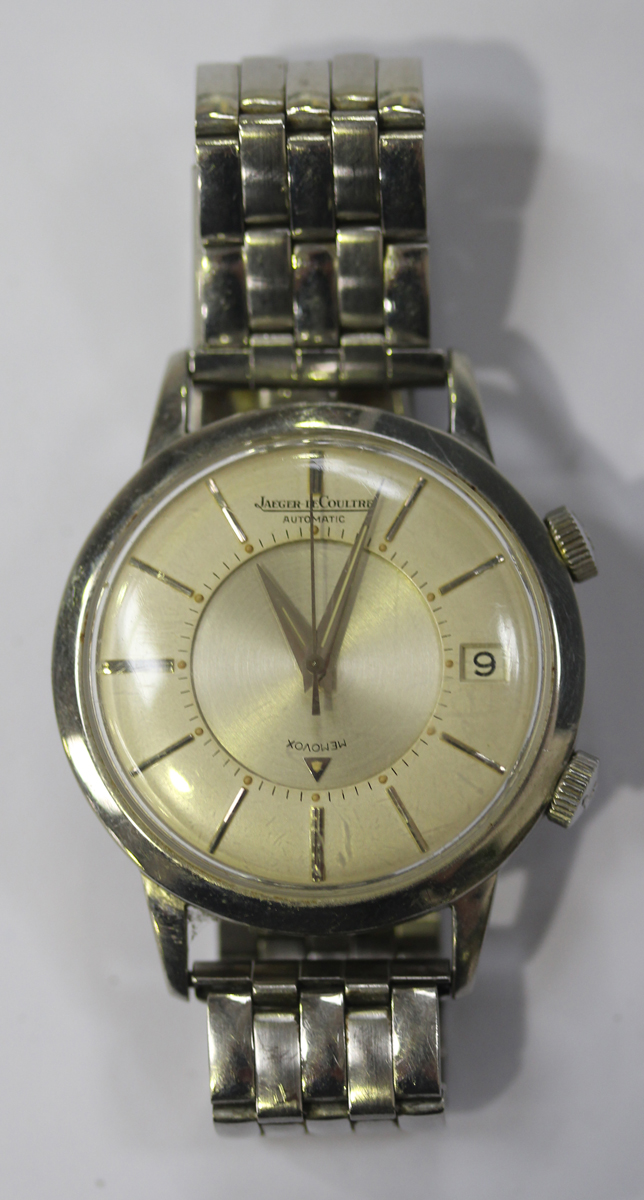 A Jaeger-LeCoultre Automatic Memovox alarm gentleman's wristwatch, the signed circular silvered dial - Image 3 of 4