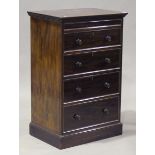 A late Victorian mahogany chest of four long drawers by Johnson & Appleyards Ltd, Sheffield,