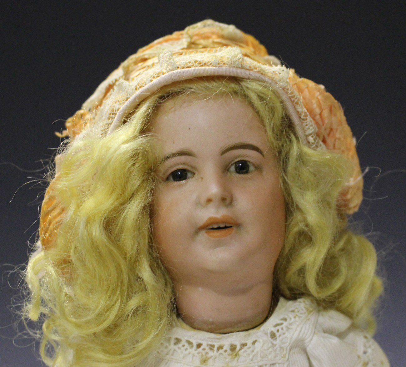 An S.F.B.J. bisque head character doll, impressed '238', with blonde wig, fixed brown glass eyes, - Image 2 of 5