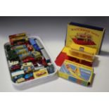 A Matchbox MG-1 service station 'Esso', boxed, a collection of Matchbox 1-75 vehicles, five