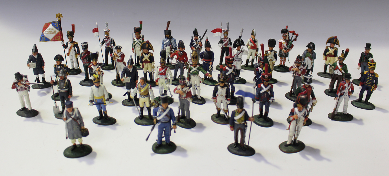 A collection of Del Prado figures, including foot soldiers, Second World War soldiers and officers