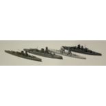 A collection of Wiking Models waterline naval ships, aircraft carriers and submarines (some