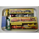 A small collection of Matchbox King-Size vehicles, comprising a K-2 KW Dart Dump Truck, a K-4