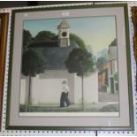 Reg Cartwright - Figure in a Street Scene, colour print, signed and editioned 605/800 in pencil,