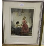 William Russell Flint - Two Models in a Studio, 20th century colour print, signed in pencil, 37cm