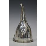 A George III silver wine funnel with reeded rim, ovoid bowl and tapering spout, the detachable