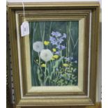 Norman Battershill - 'Wild Flowers', oil on board, signed with monogram recto, signed and titled