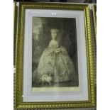 After Thomas Gainsborough - 'Charlotte, Queen of Great Britain', colour mezzotint, 62cm x 37.5cm,