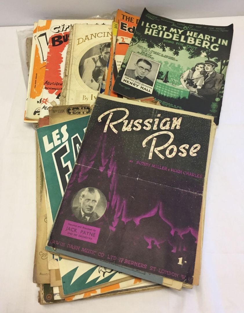 A quantity of vintage sheet music.