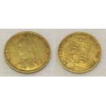 1892 Gold 1/2 Sovereign.