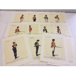 A collection of 20 Napoleonic soldier prints, London Militia uniforms. C1970 unframed reprints of