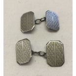 A pair of gents silver cufflinks, London 1937.